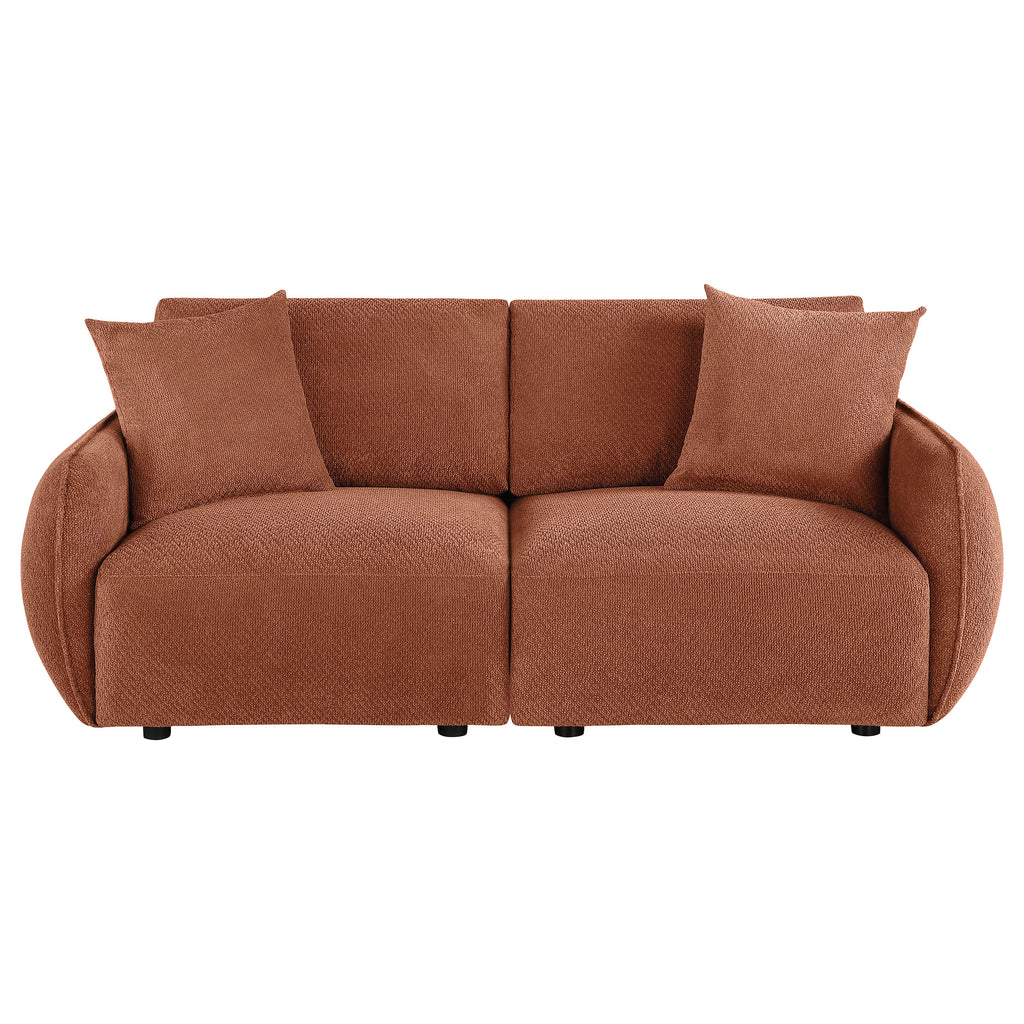 Elysia Fabric Upholstered Modular Lounge Loveseat Coral