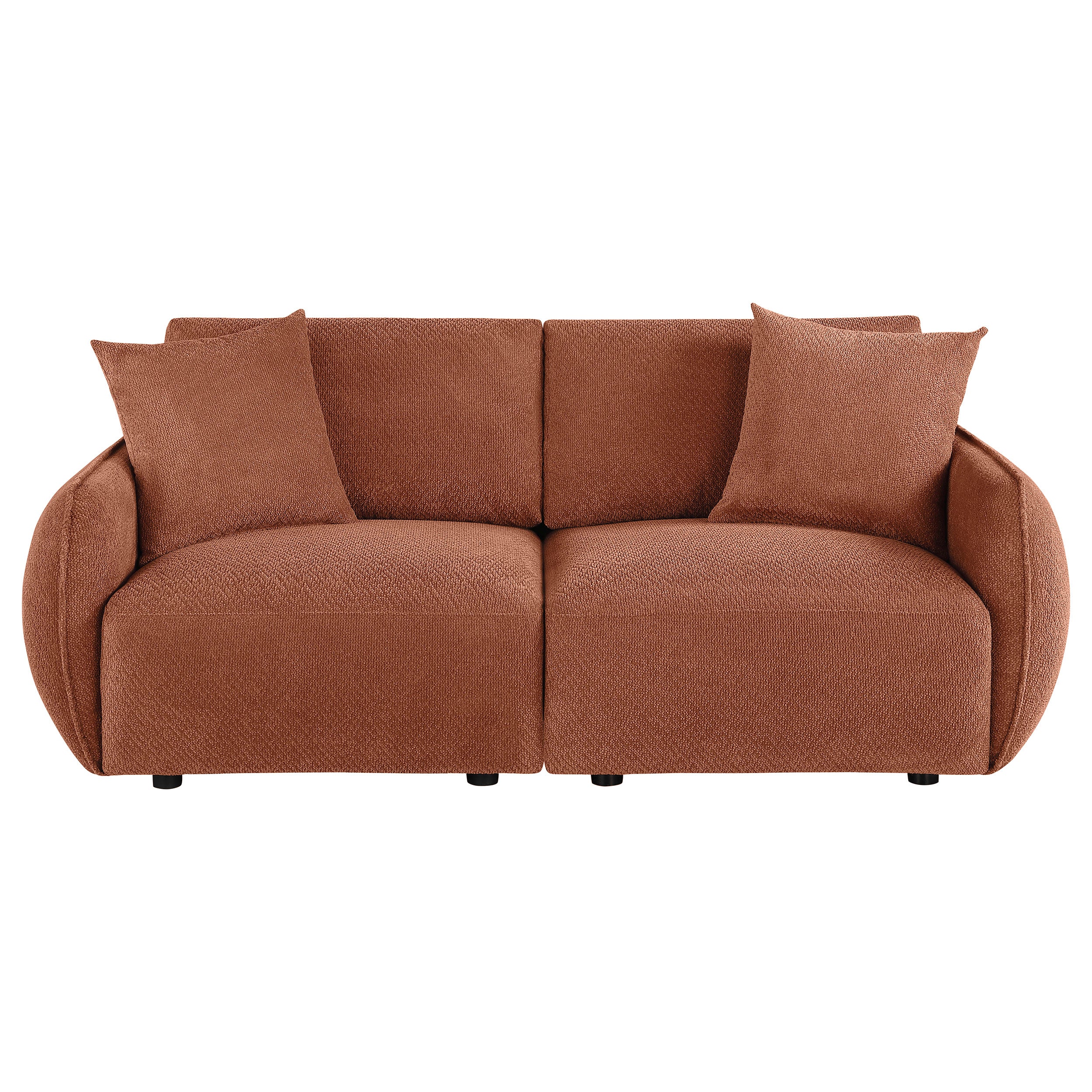 Elysia Fabric Upholstered Modular Lounge Loveseat Coral