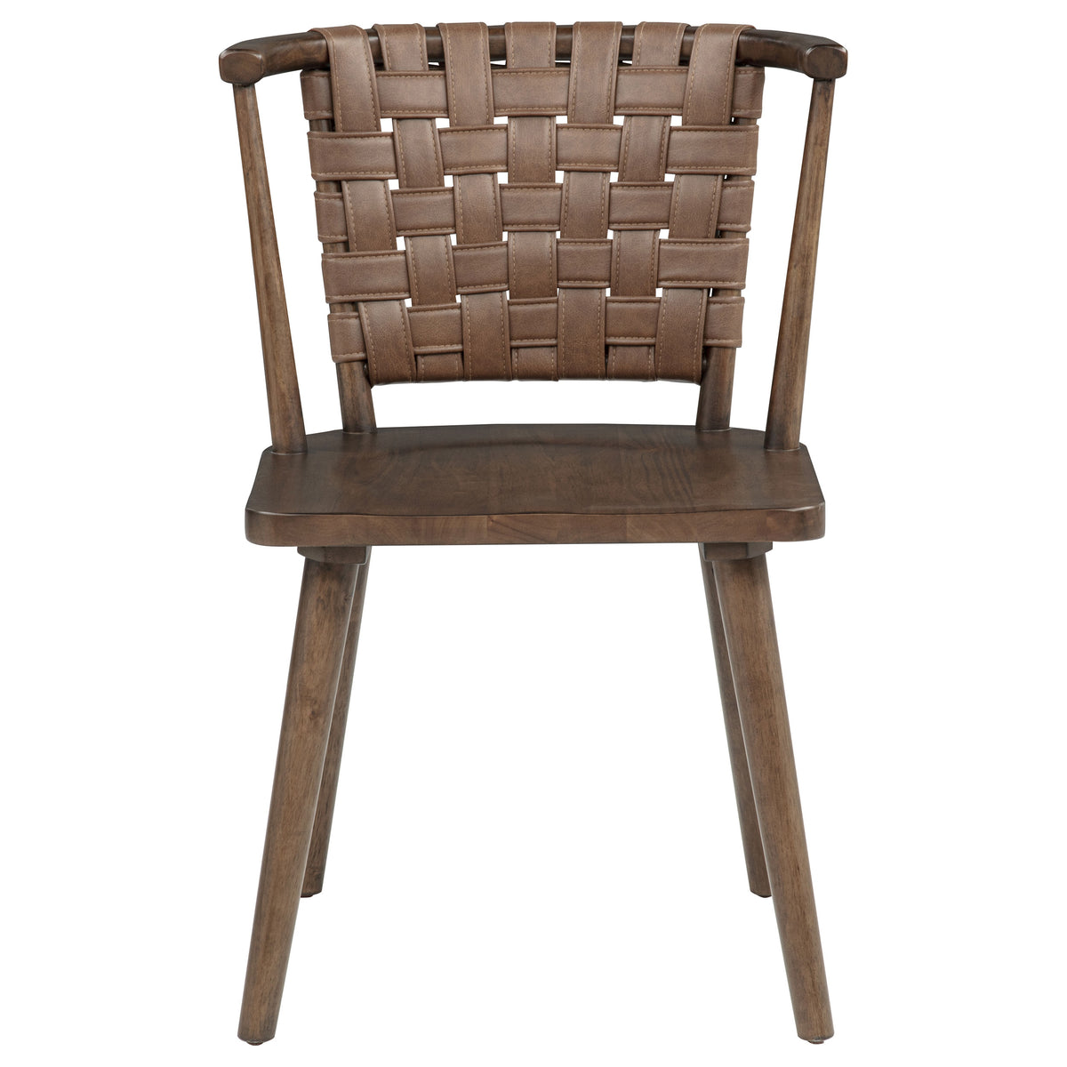 Tallis Woven Leatherette Back Dining Side Chair Brown (Set of 2)