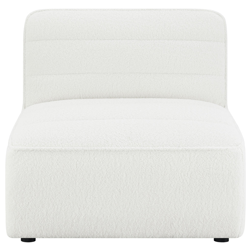 Sunny Upholstered Armless Chair Ivory Sherpa
