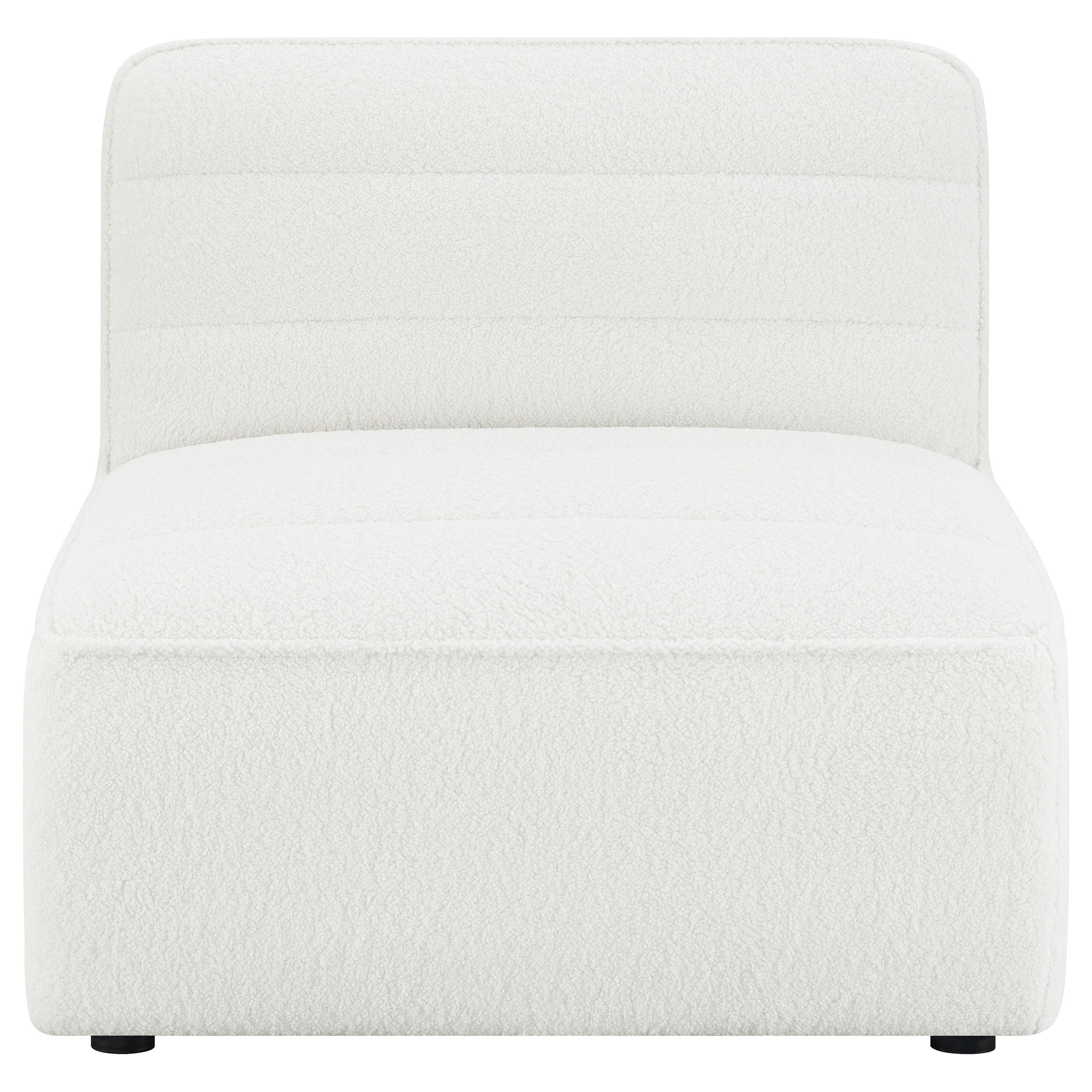 Sunny Upholstered Armless Chair Ivory Sherpa