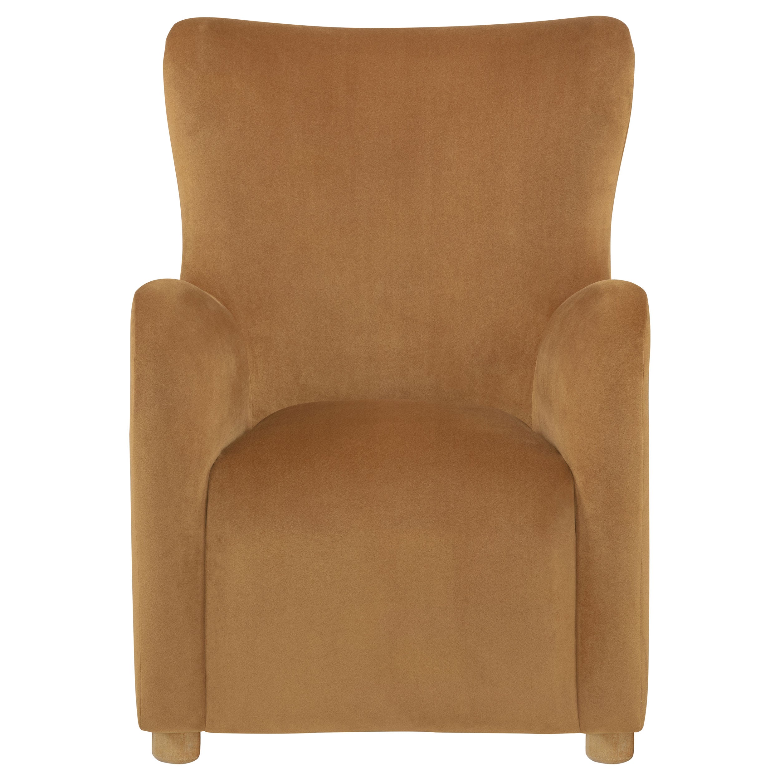 Thornton Velvet Upholstered Wingback Lounge Accent Chair Cognac