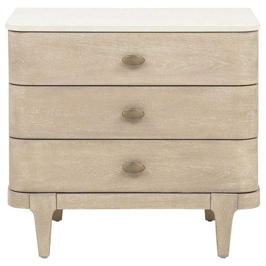 Lucaire 3-drawer Nightstand Bedside Table Sandstone