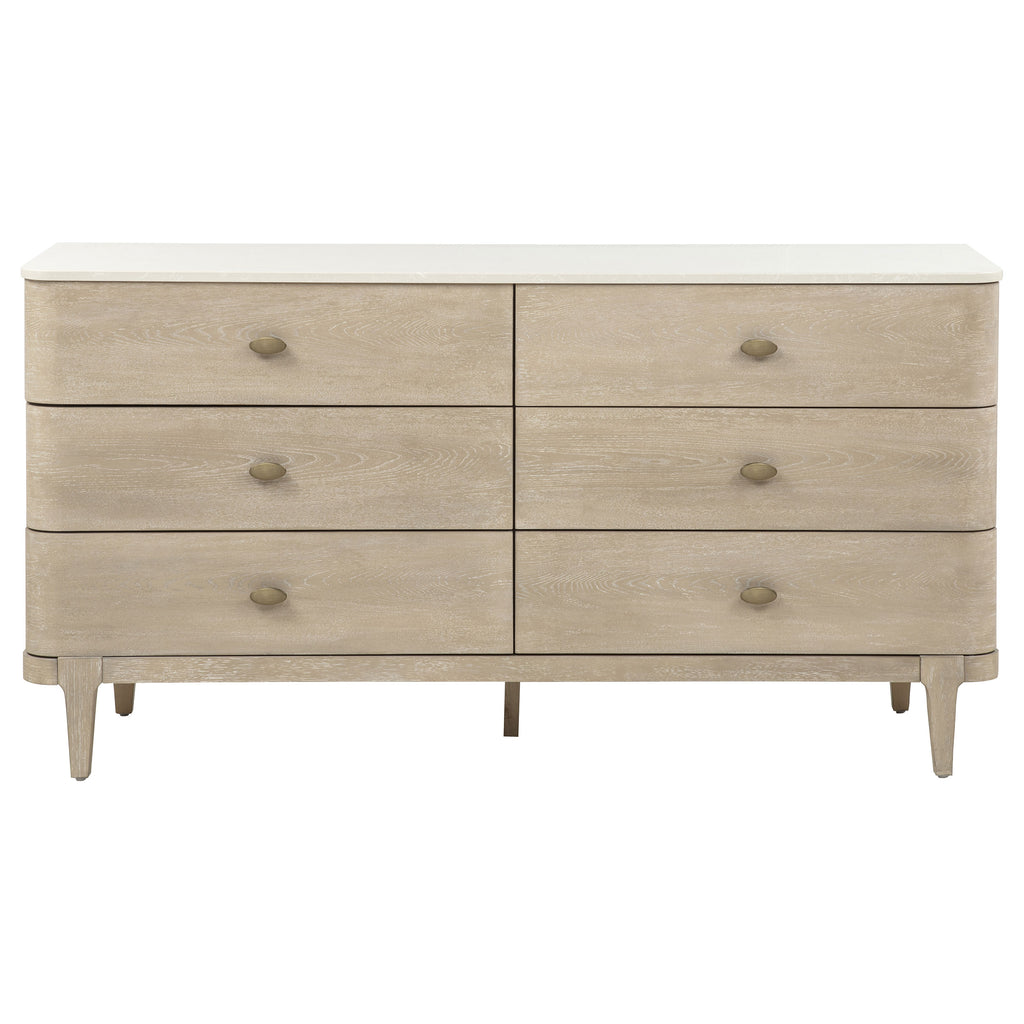 Lucaire 6-drawer Dresser Cabinet Sandstone