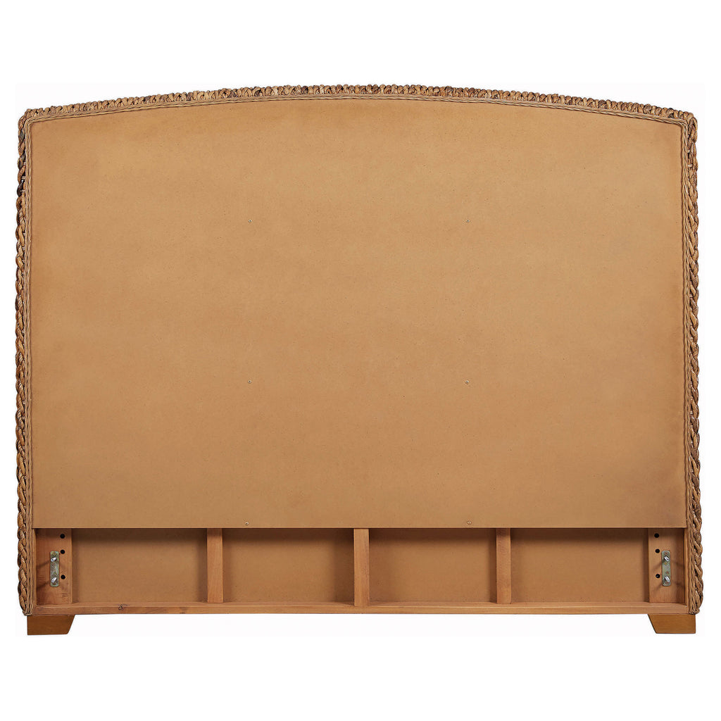 Laughton Woven Banana Leaf Queen Panel Headboard Amber