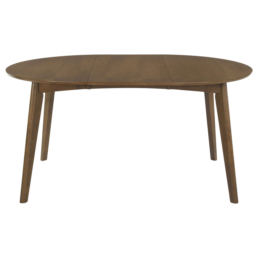 Jedda Oval 60-inch Extension Leaf Dining Table Dark Walnut