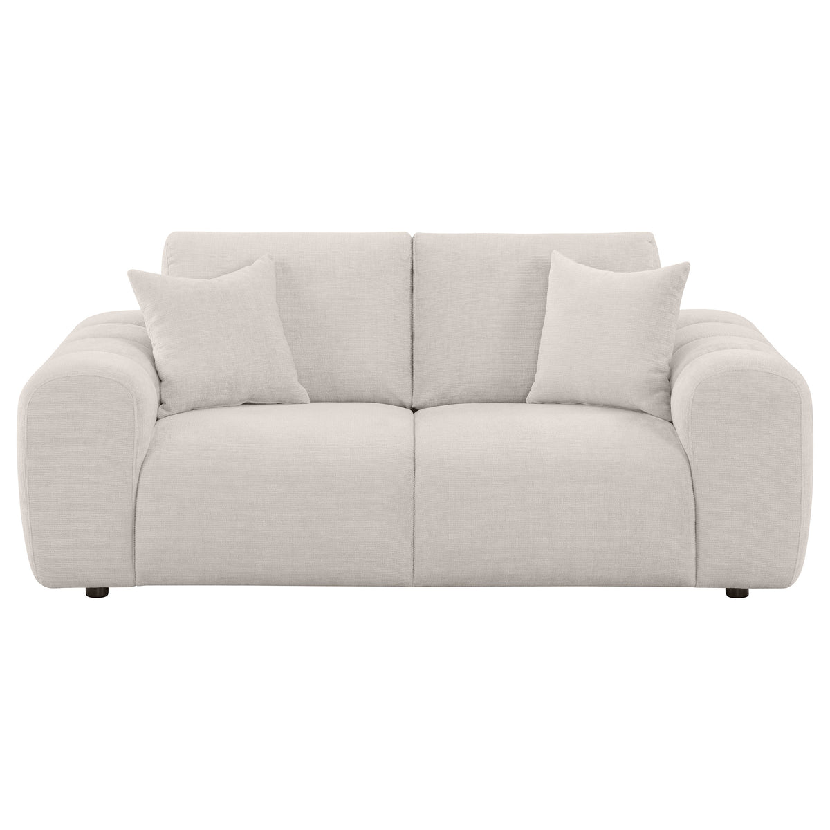 Burnett Chenille Upholstered Wide Arm Loveseat Ivory