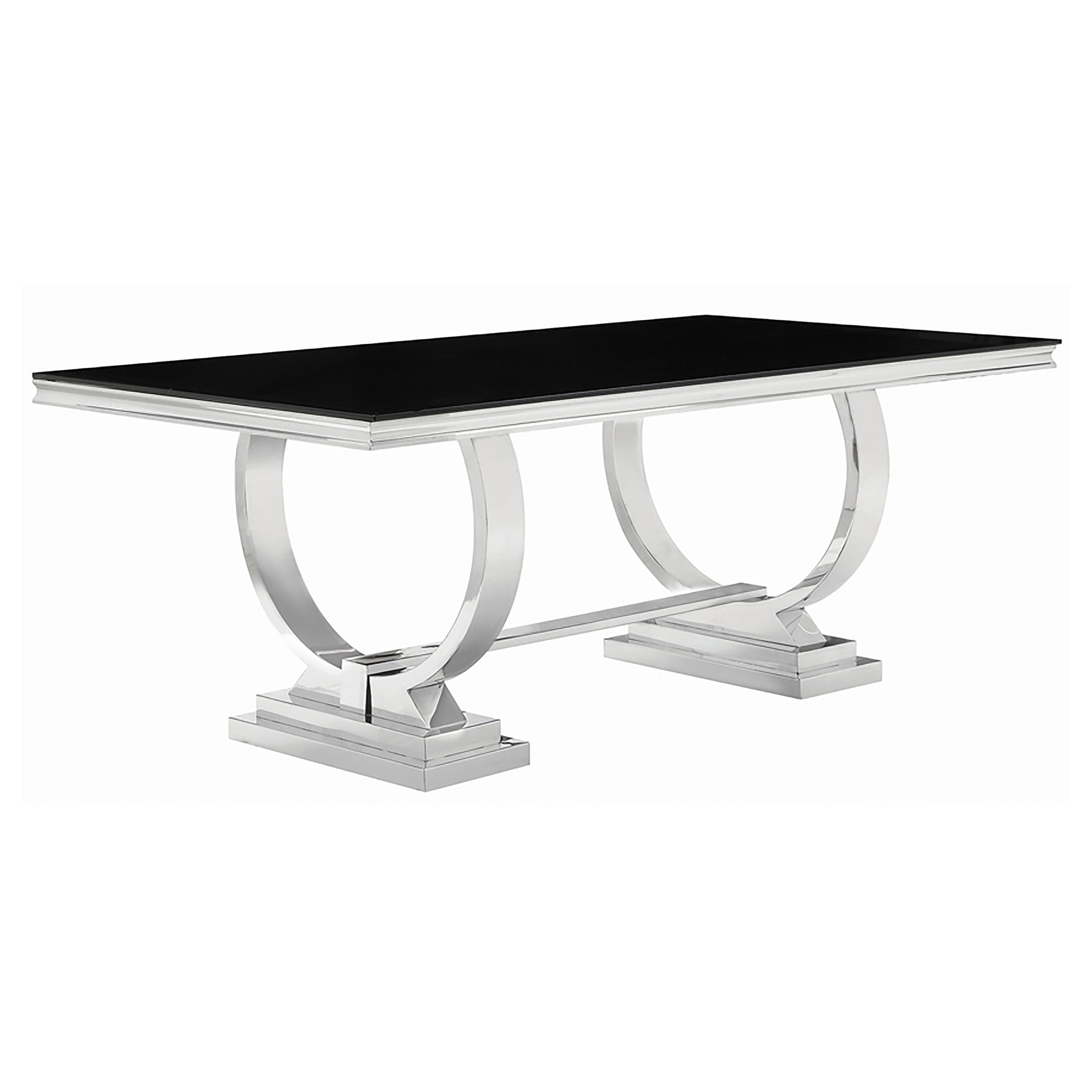 Antoine 7-piece Rectangular Glass Top Dining Set Chrome