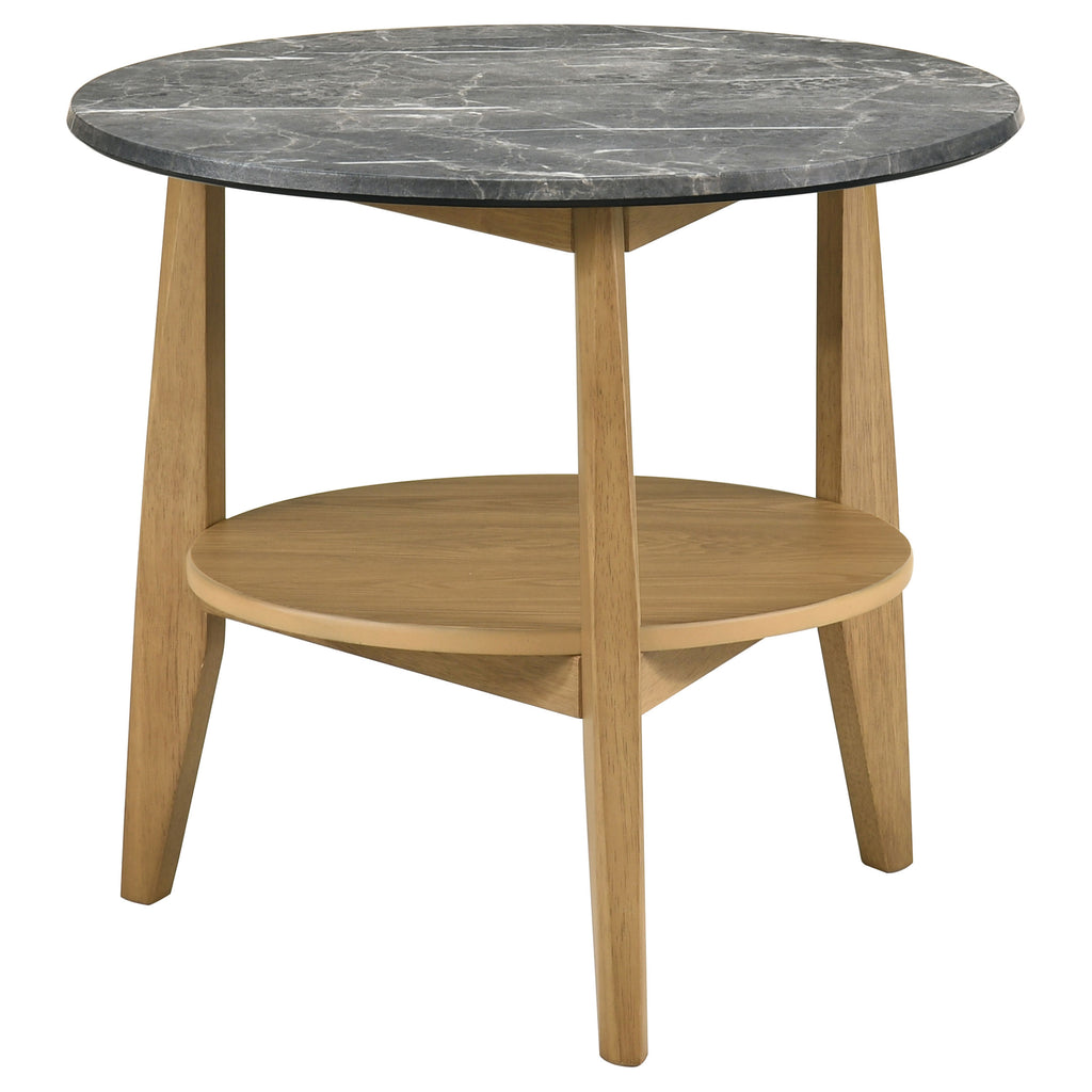 Bradley 2-Piece Round SmartTop Coffee Table Set Grey and Natural