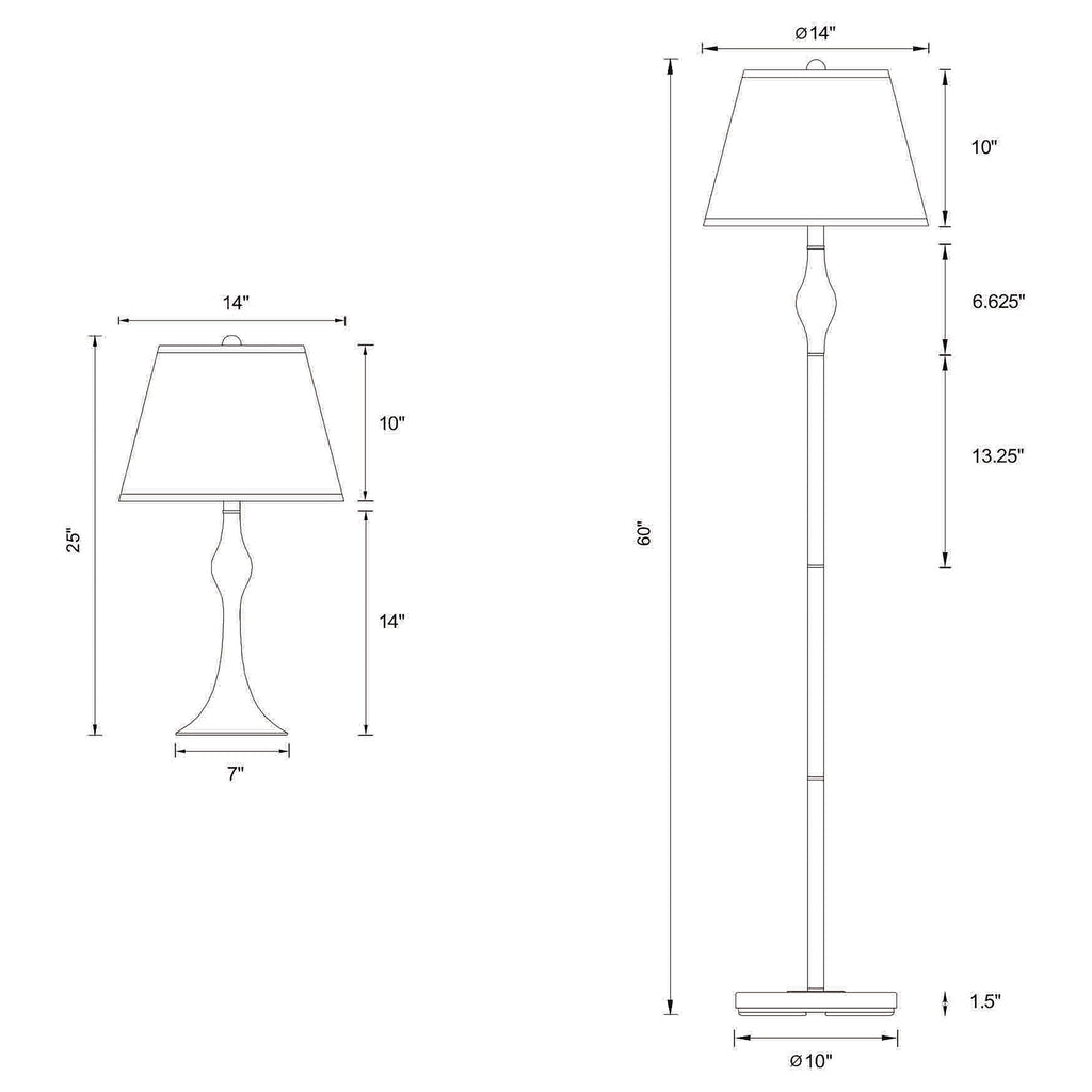Griffin 3-piece Floor and Table Lamp Set Brushed Nickel