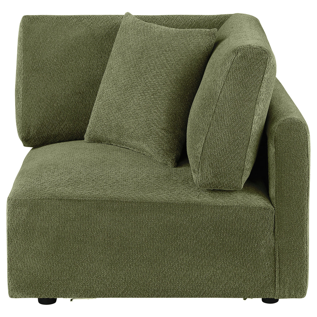 Elysia Fabric Upholstered Modular Corner Chair Green