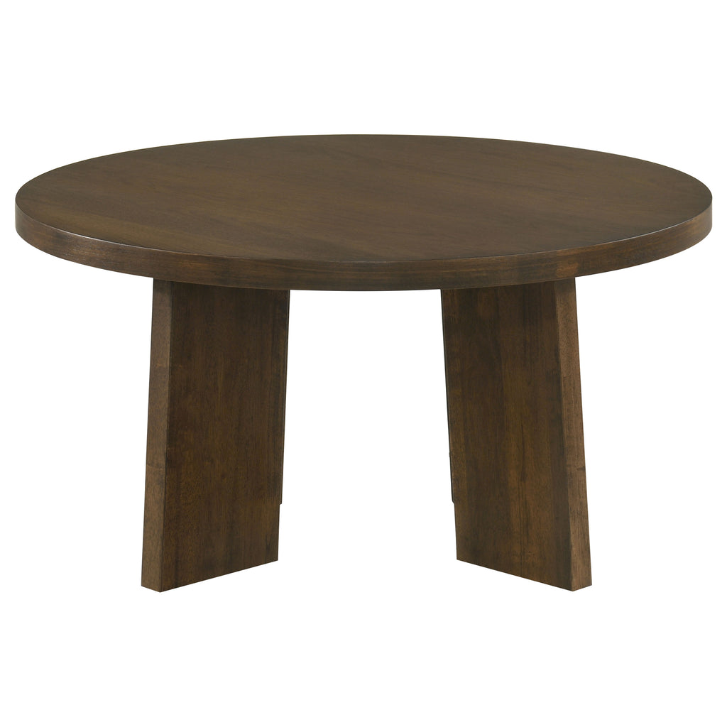 Strouse 47-inch Round Wood Coffee Table Black