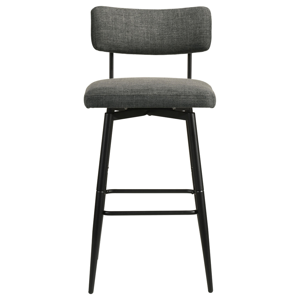 Levine Fabric Upholstered Swivel Bar Chair Grey (Set of 2)