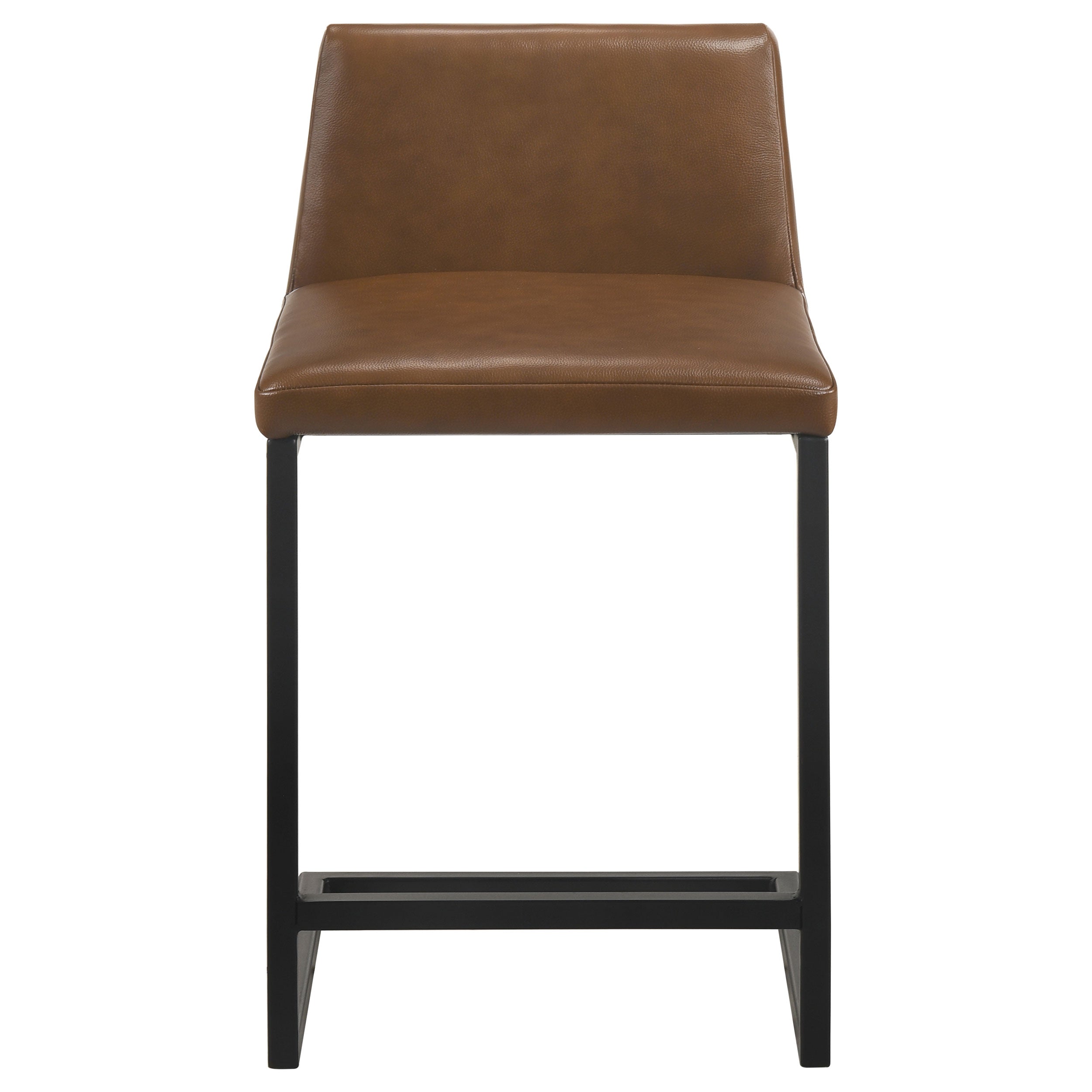Vardon Genuine Leather Counter Height Chair Dark Brown (Set of 2)