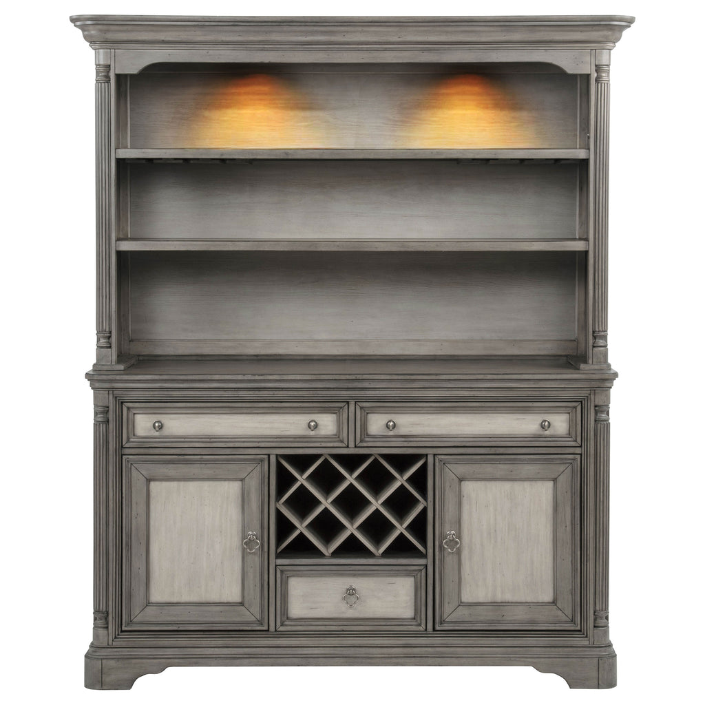 Cresswell 2-door 3-drawer Buffet and Hutch Weathered Taupe