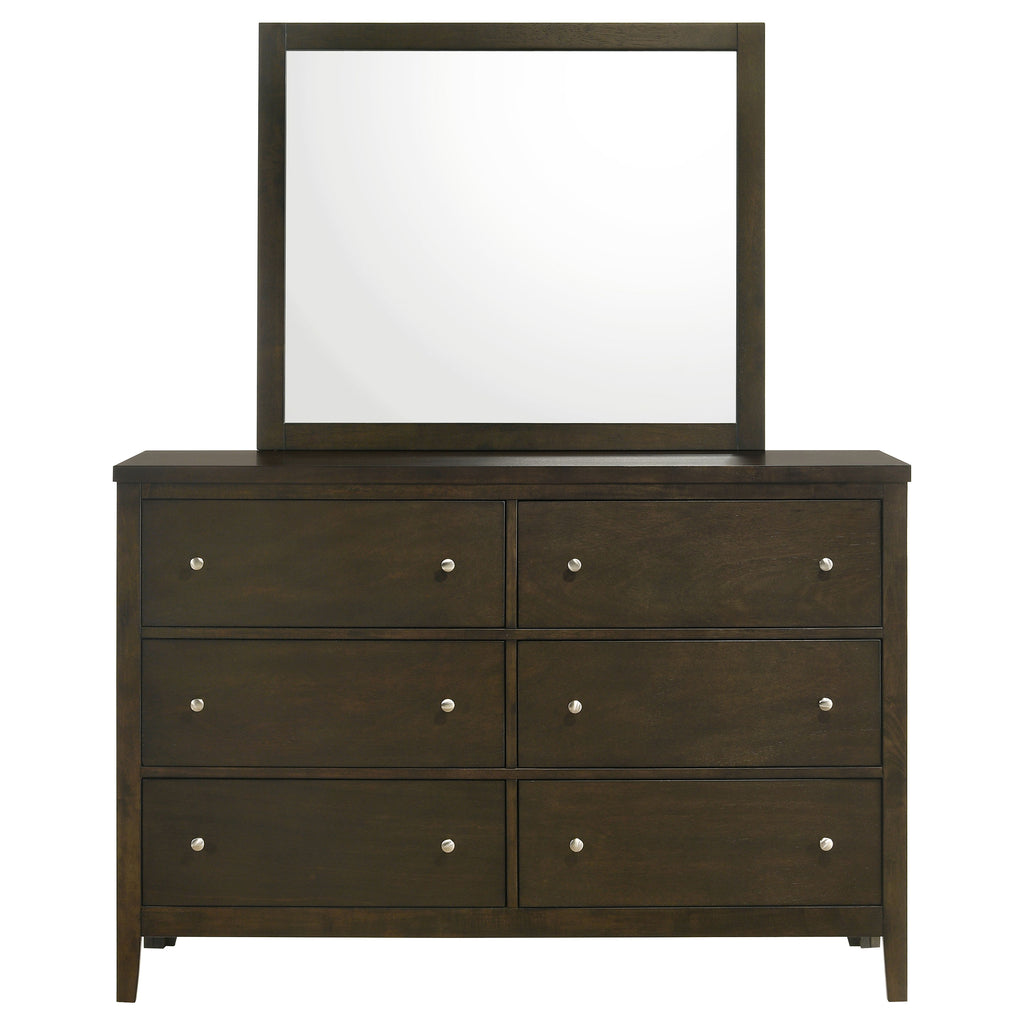 Wilkes 6-drawer Dresser and Mirror Dark Cocoa