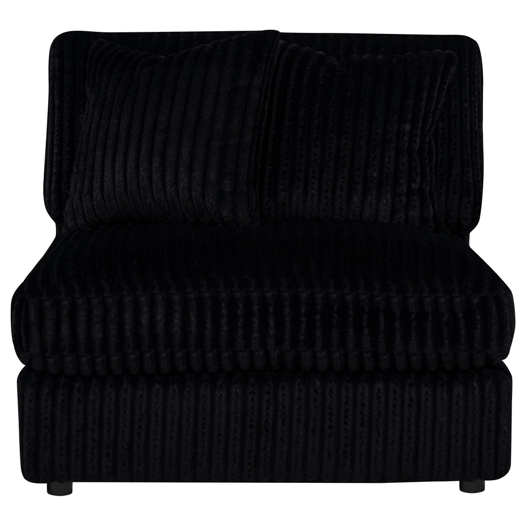 Blaine Upholstered Armless Chair Black