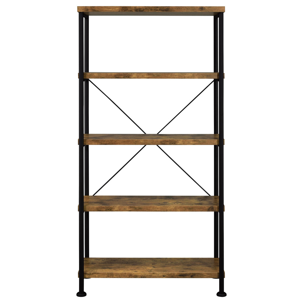Analiese 63-inch 4-shelf Bookshelf Rustic Nutmeg