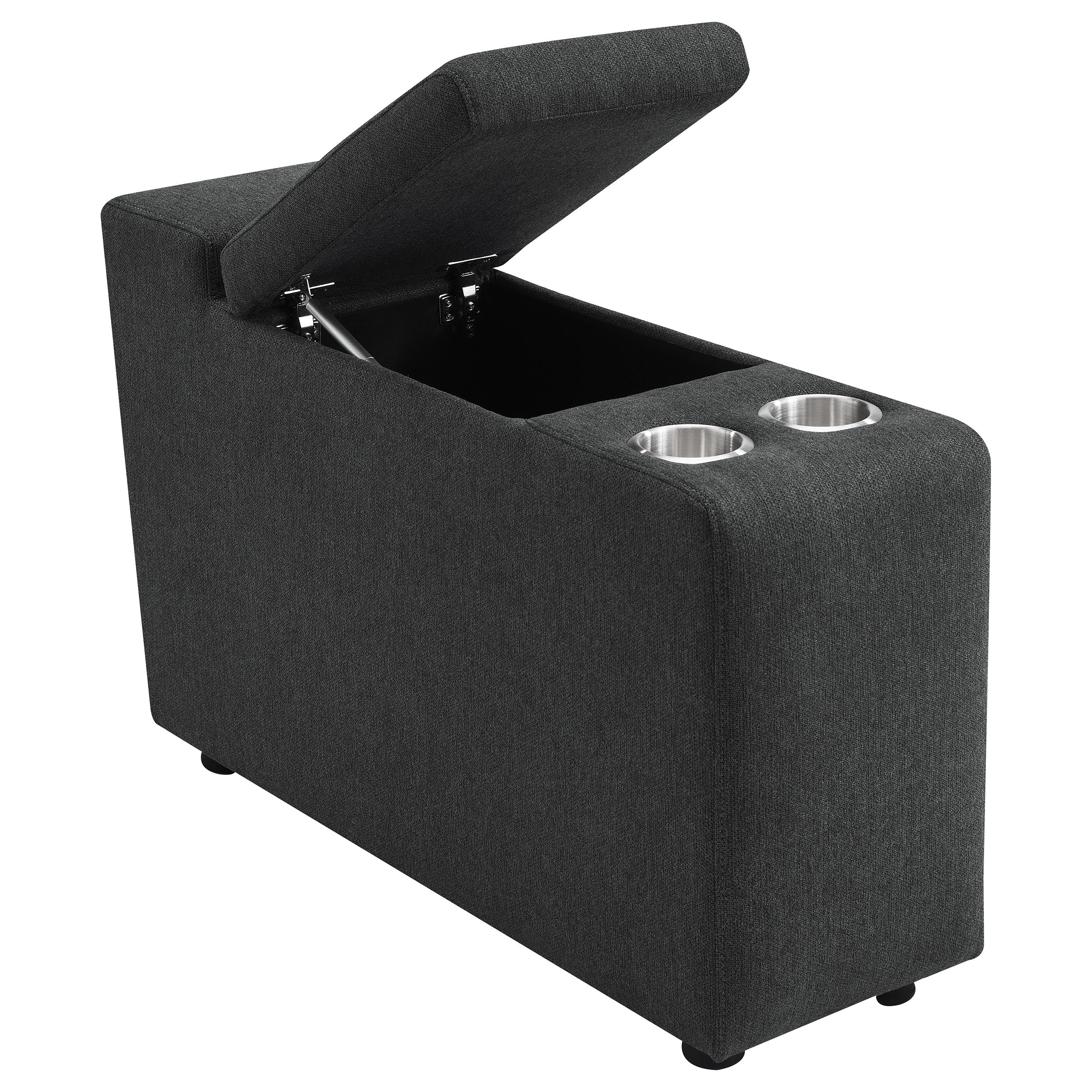 Collins Upholstered Modular Storage Console Dark Grey