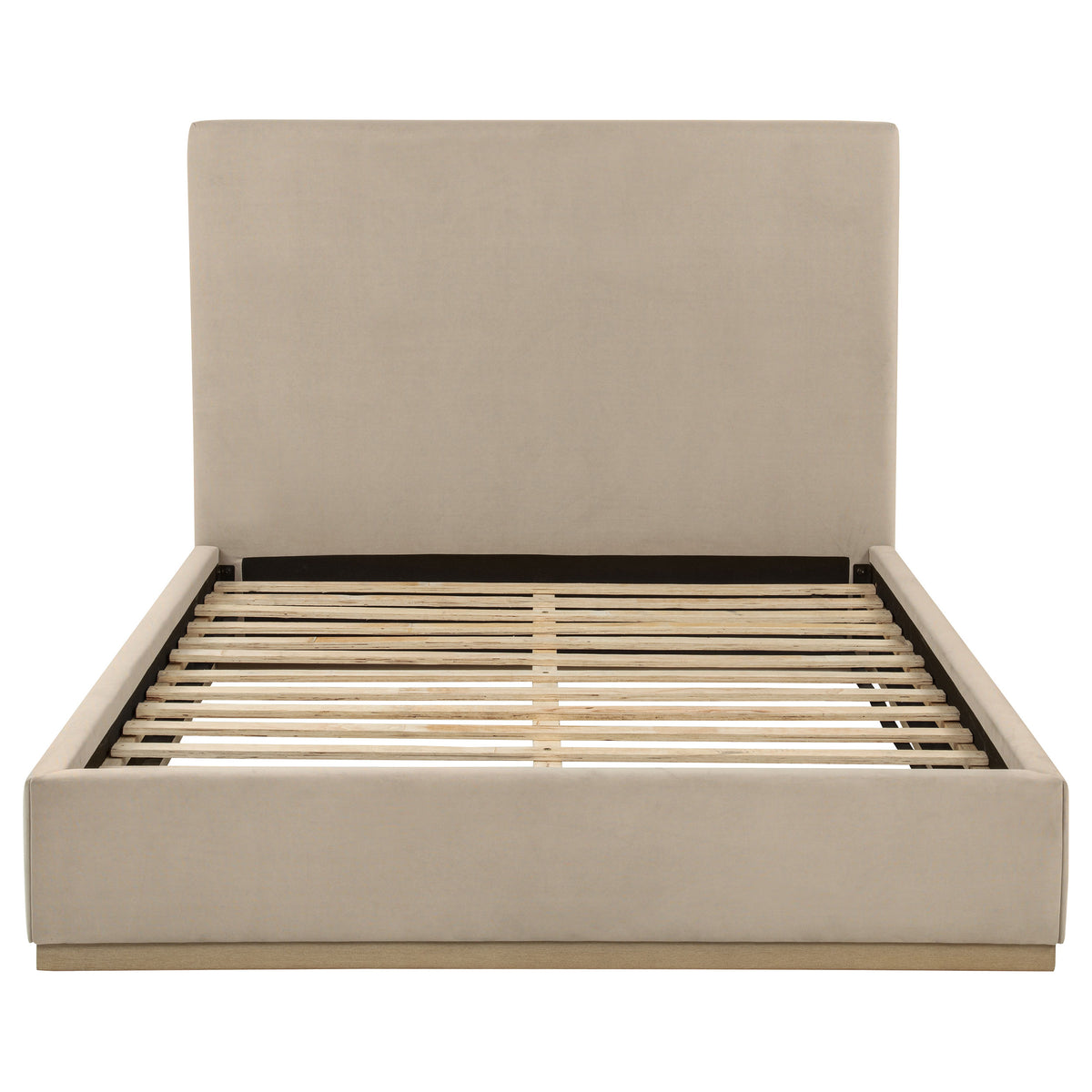 Knox Queen Fabric Upholstered Platform Bed Khaki