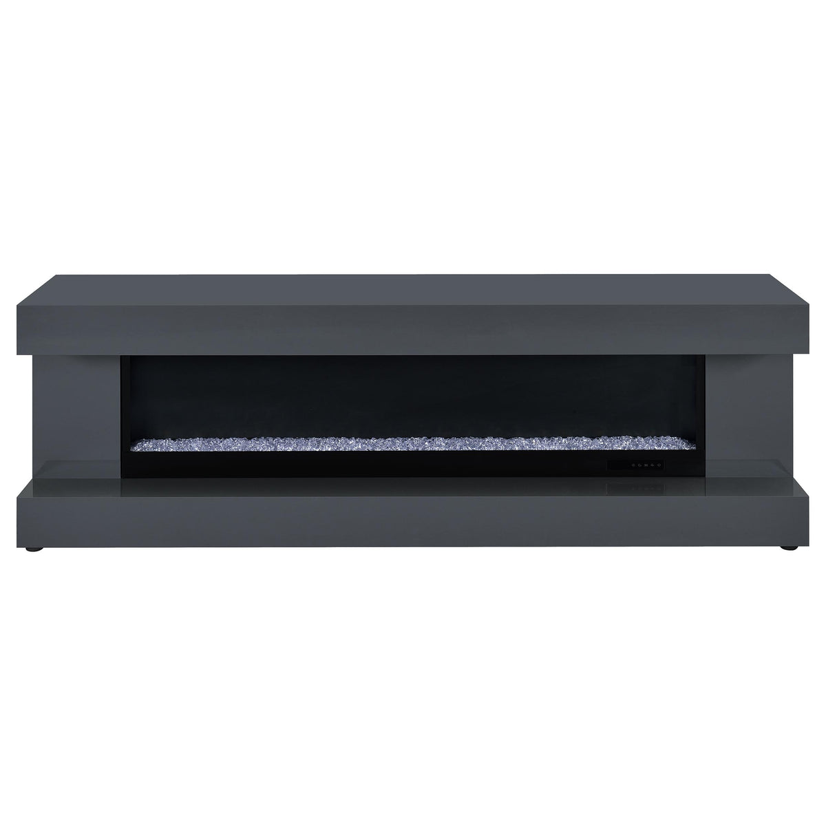 Mallory TV Stand Fireplace Console Bluetooth Speaker Grey High Gloss