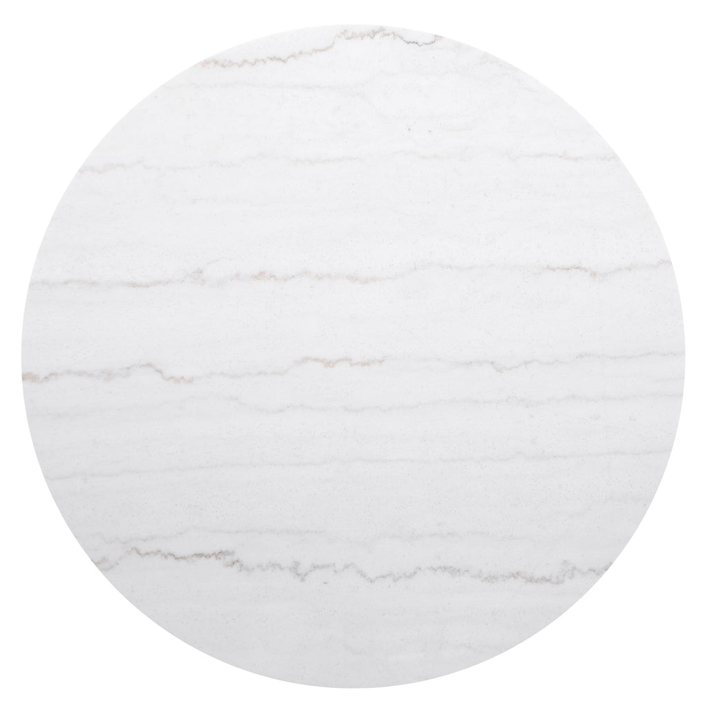 Jason Round White Marble Top Coffee Table Charcoal