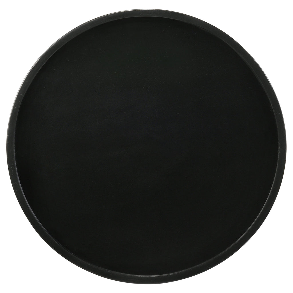 Ixia Round Solid Mango Wood Accent Side Table Black Stain