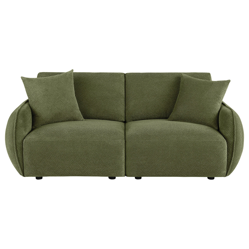 Elysia Fabric Upholstered Modular Lounge Loveseat Green