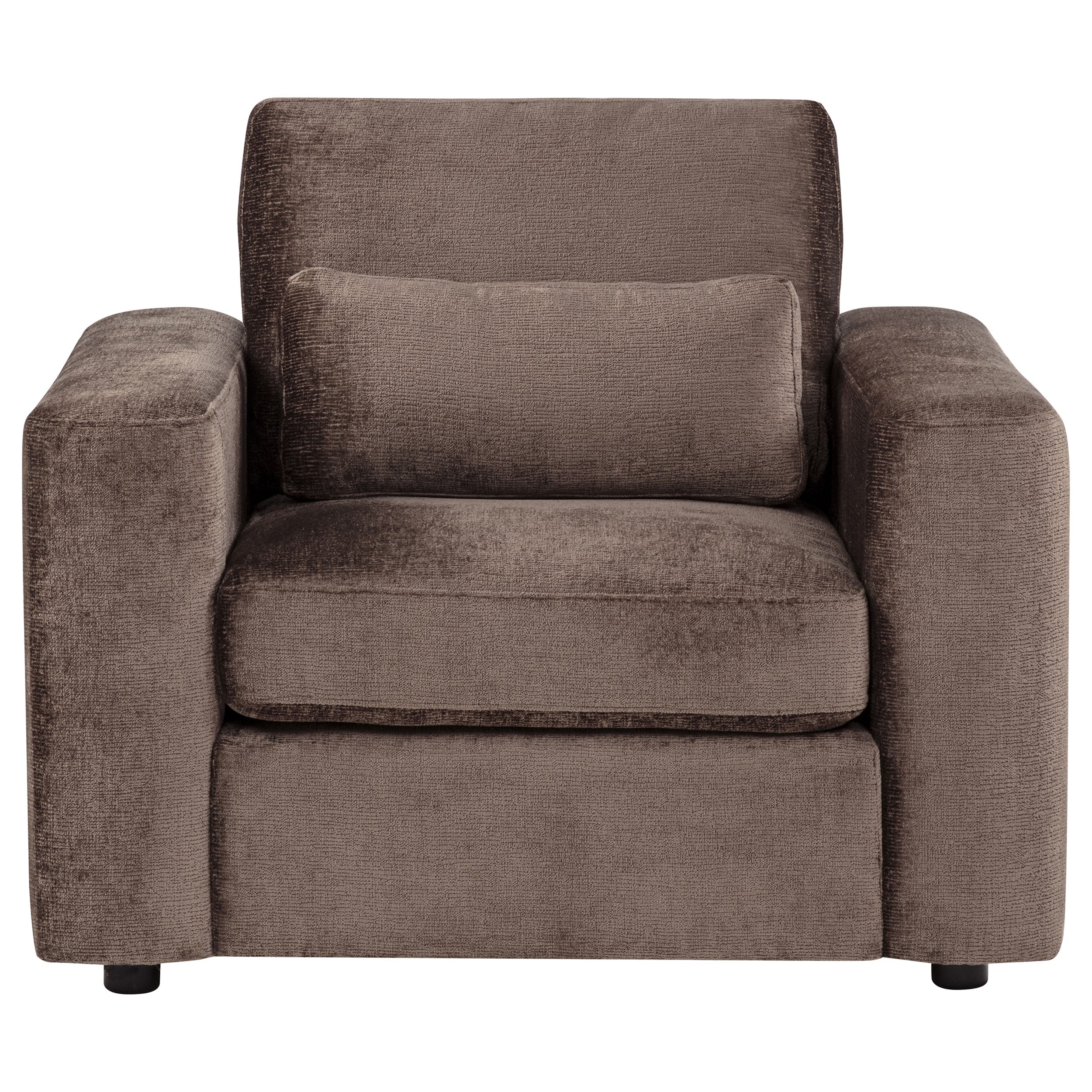 Amador Chenille Upholstered Track Arm Accent Chair Chocolate