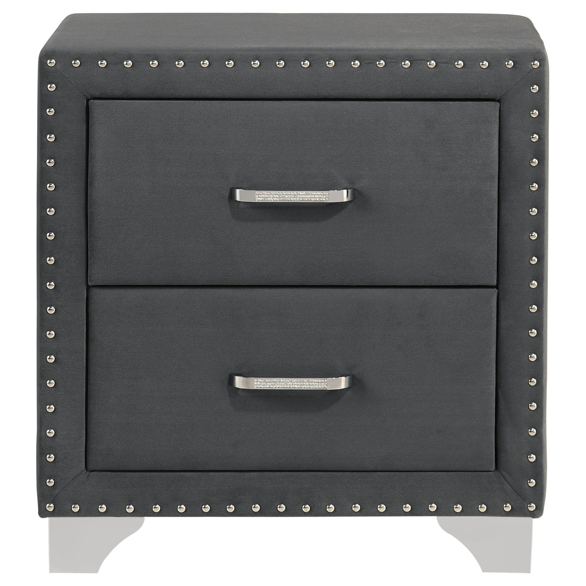 Melody Upholstered 2-drawer Nightstand Grey