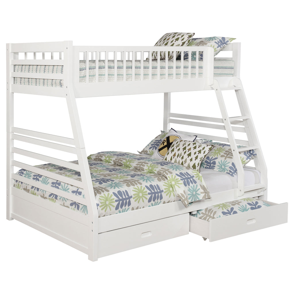 Ashton 2-drawer Wood Twin Over Full Bunk Bed White
