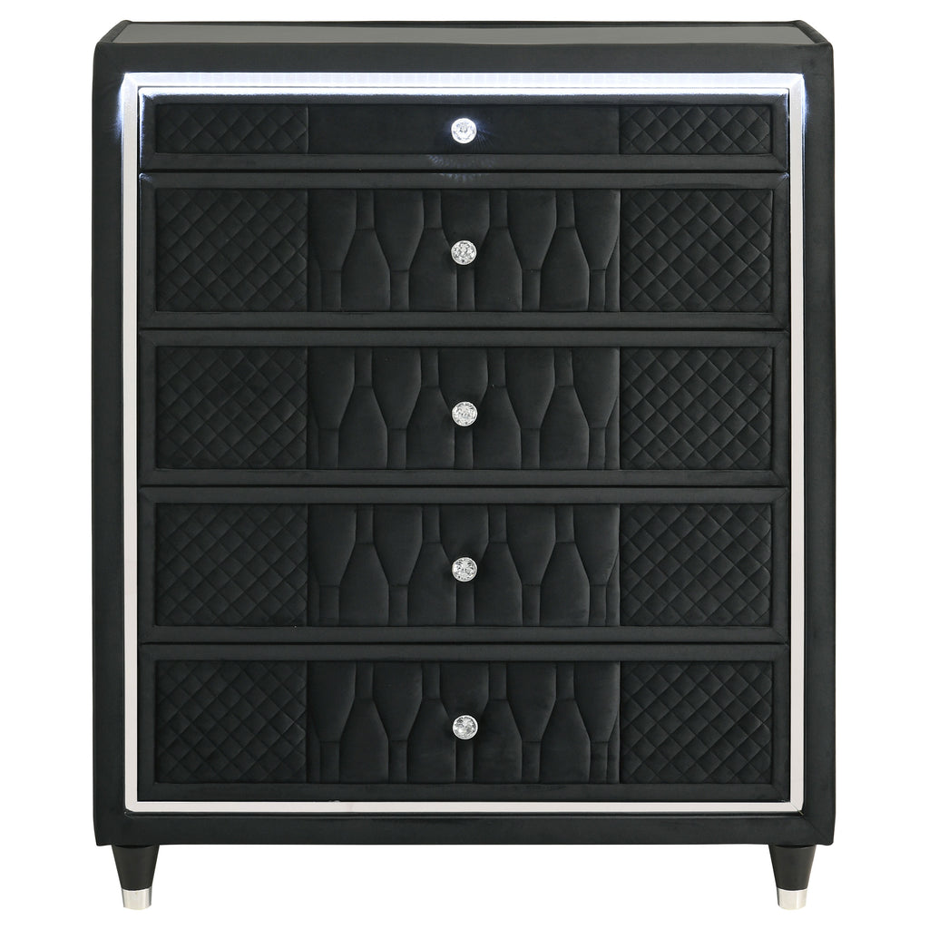 Lorient 5-drawer LED Chest of Drawers Black