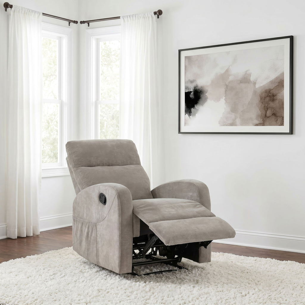 Hamilton Chenille Manual Recliner Sand
