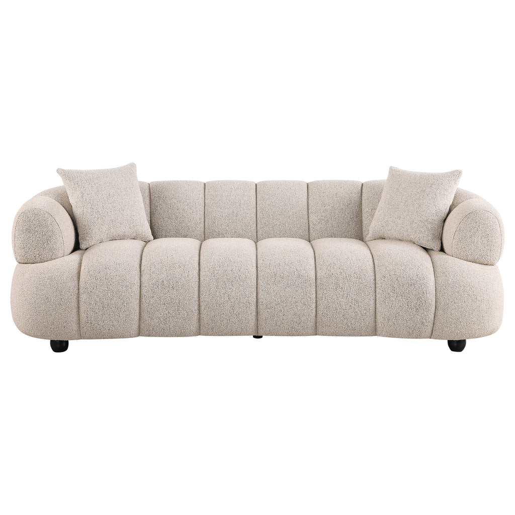 Whitney Contemporary Channel Tufted Woven Fabric Upholstered Sofa