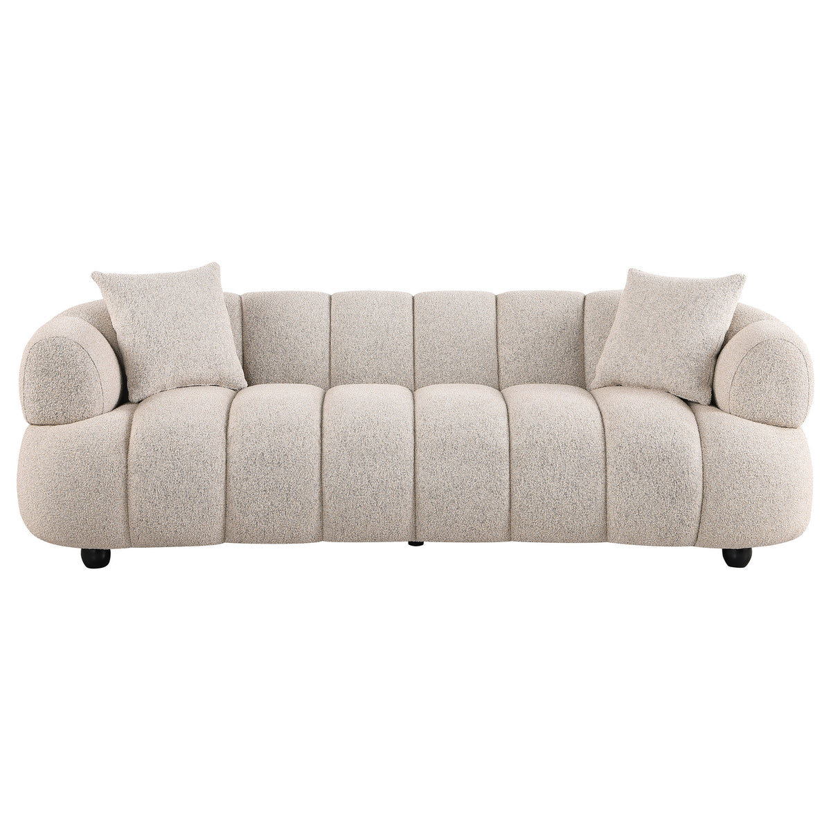 Whitney Contemporary Channel Tufted Woven Fabric Upholstered Sofa