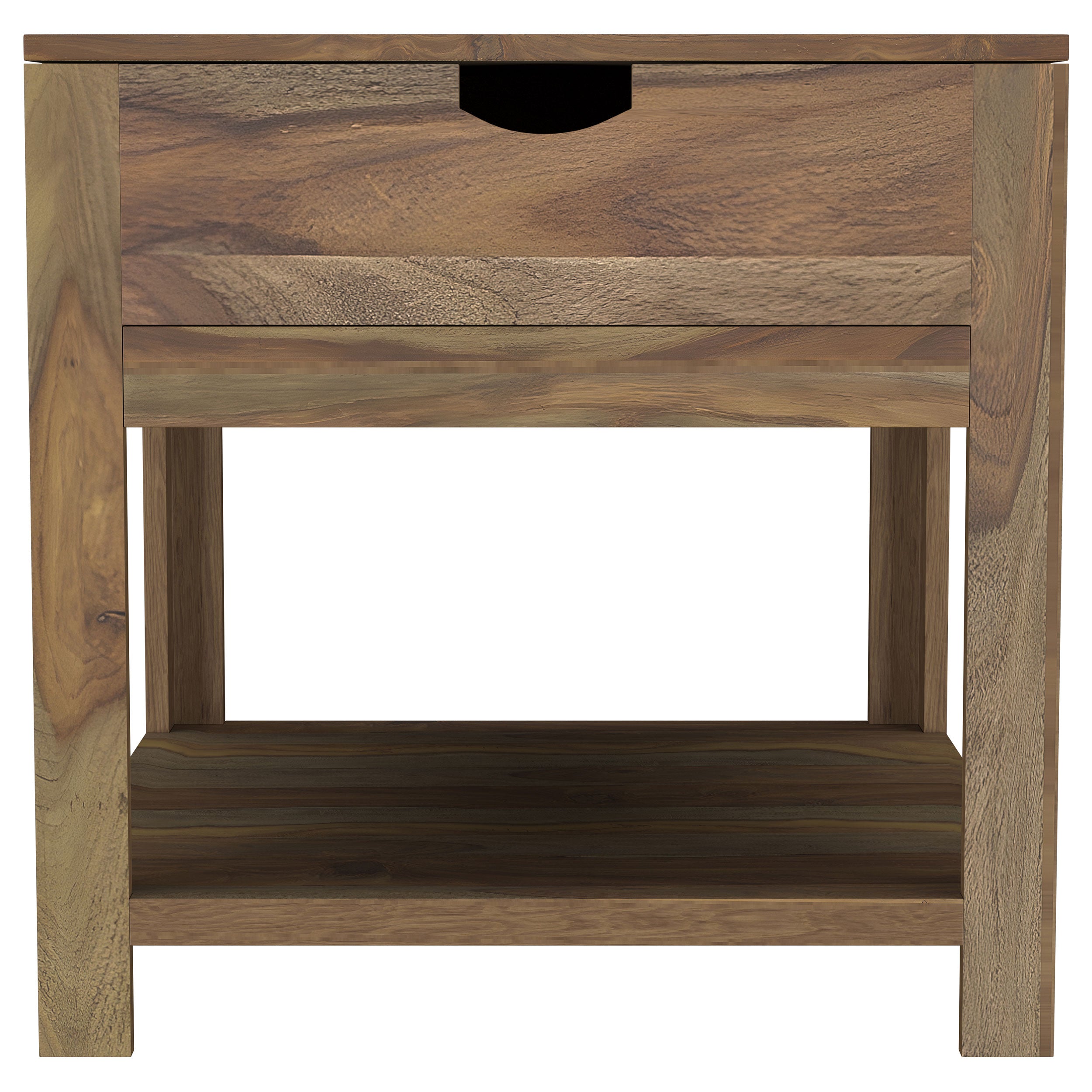 Esther 1-drawer Solid Wood Side End Table Natural Sheesham