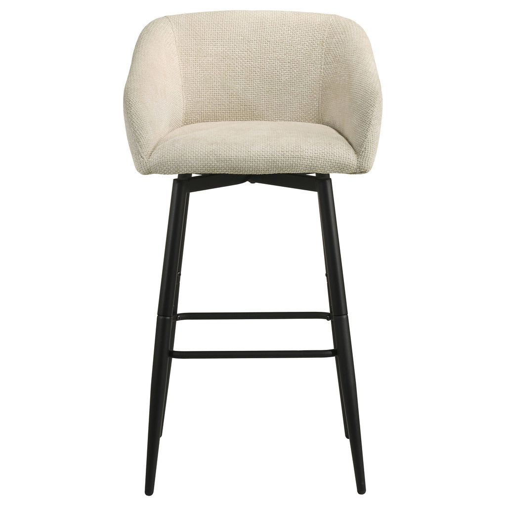 Rainer Fabric Upholstered Swivel Bar Chair Cream (Set of 2)