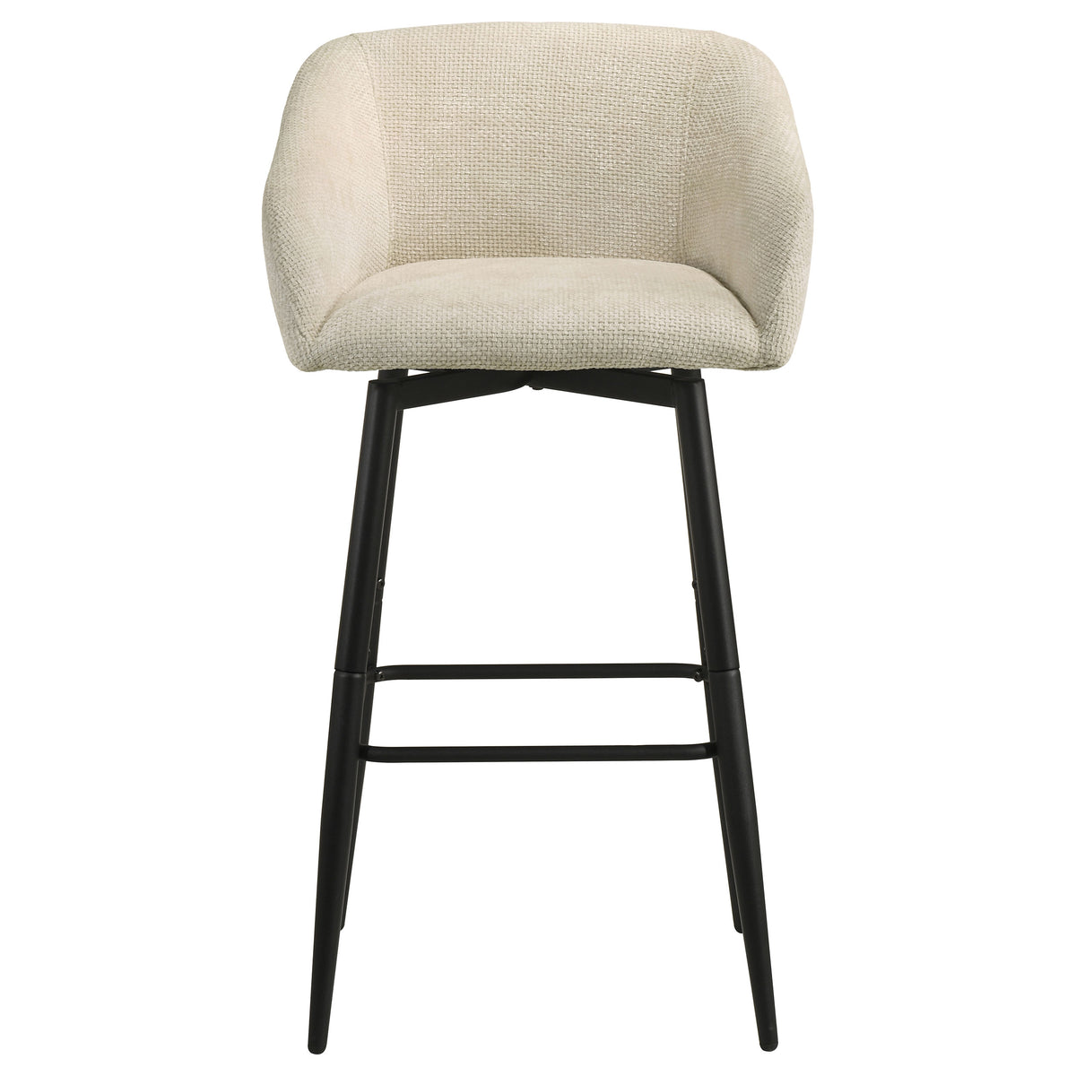 Rainer Fabric Upholstered Swivel Bar Chair Cream (Set of 2)