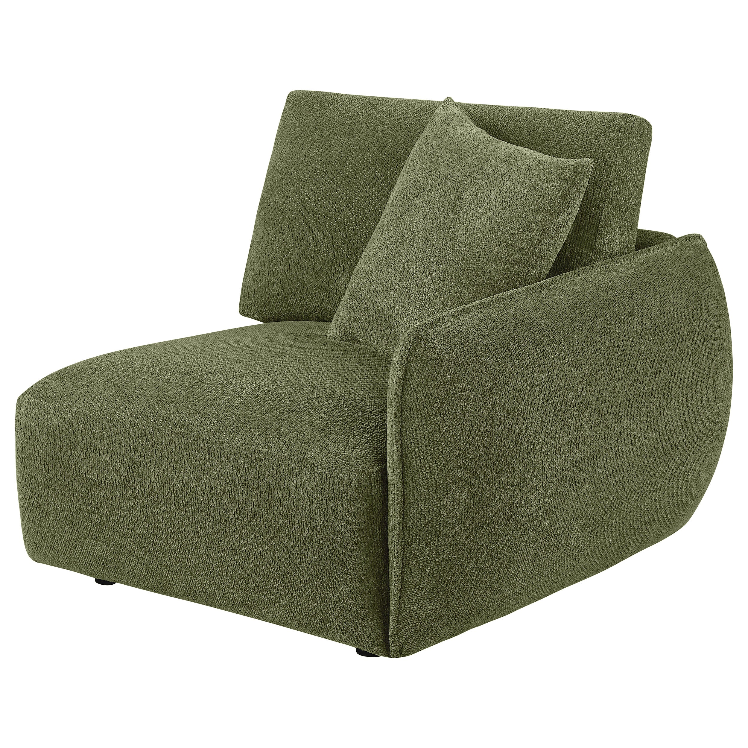 Elysia Fabric Upholstered Modular RAF Chair Green