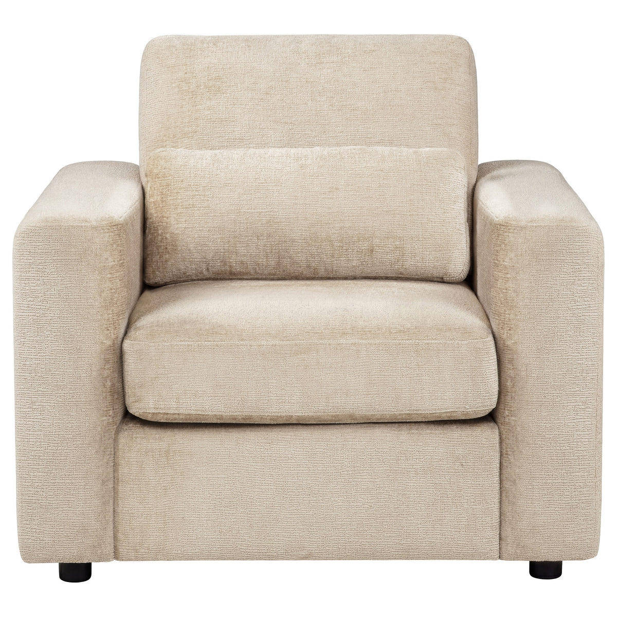 Amador Chenille Upholstered Track Arm Accent Chair Camel