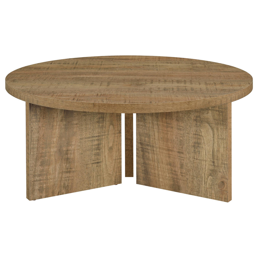 Aragon Round Panel Base Coffee Table Mango