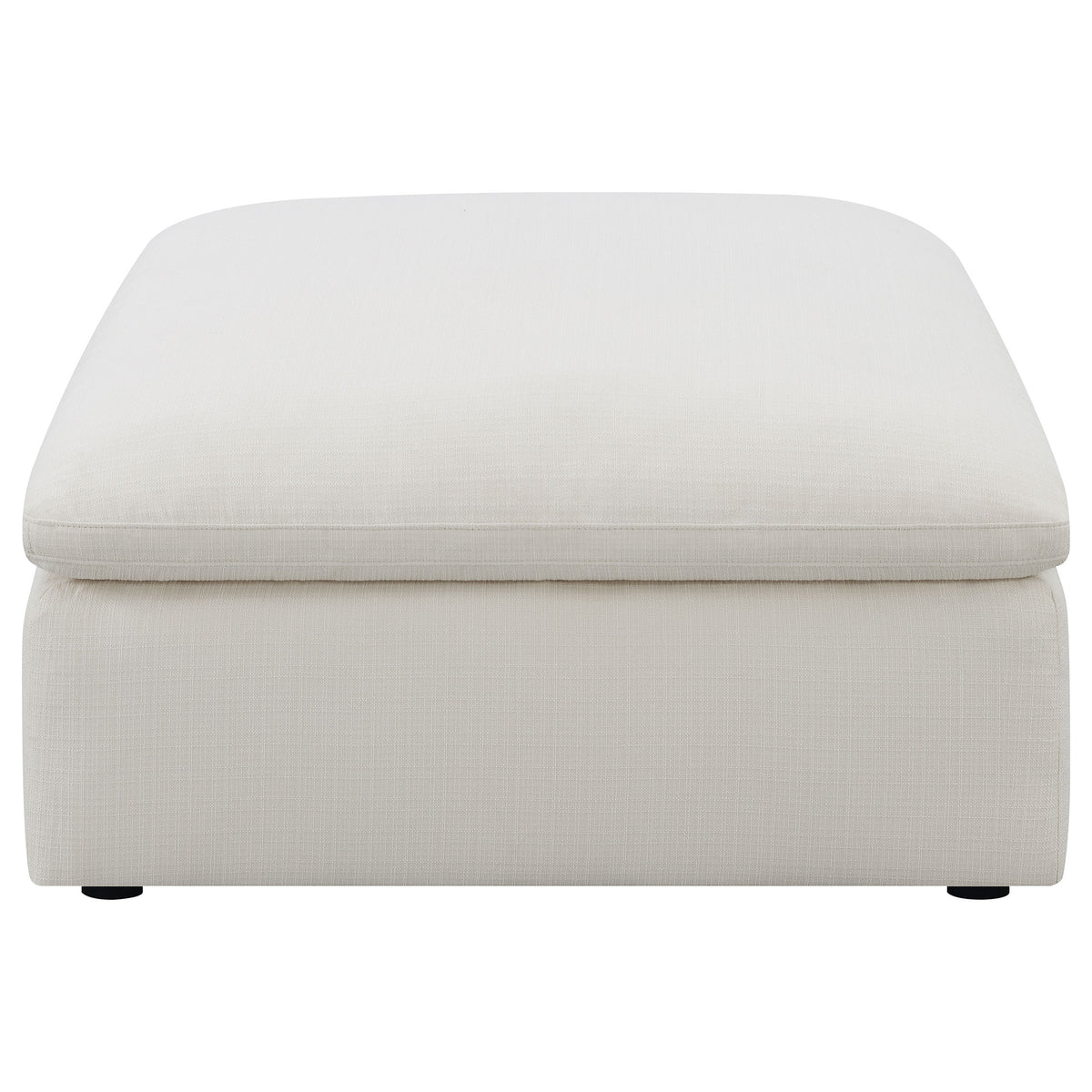 Hobson Square Upholstered Ottoman Ivory