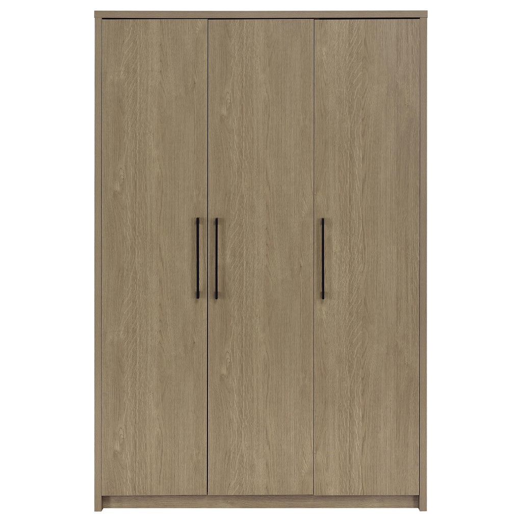 Cerda 3-door Bedroom Wardrobe Storage Cabinet Armoire Latte