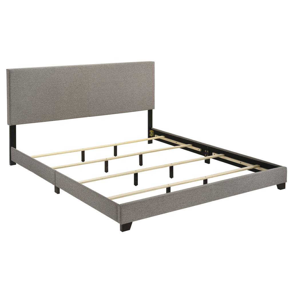 Dorian Fabric Upholstered Eastern King Panel Bed Taupe