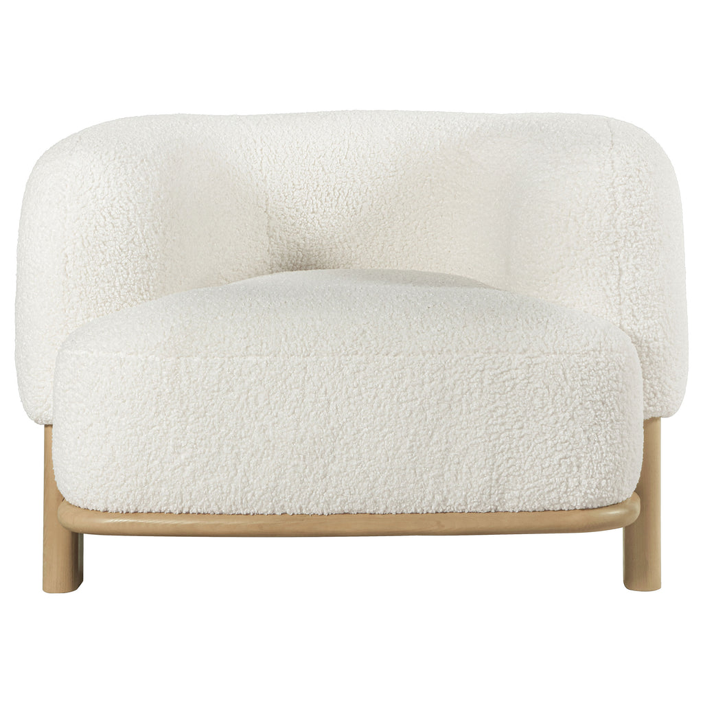 Lawler Upholstered Barrel Back Accent Chair Ivory and Natural