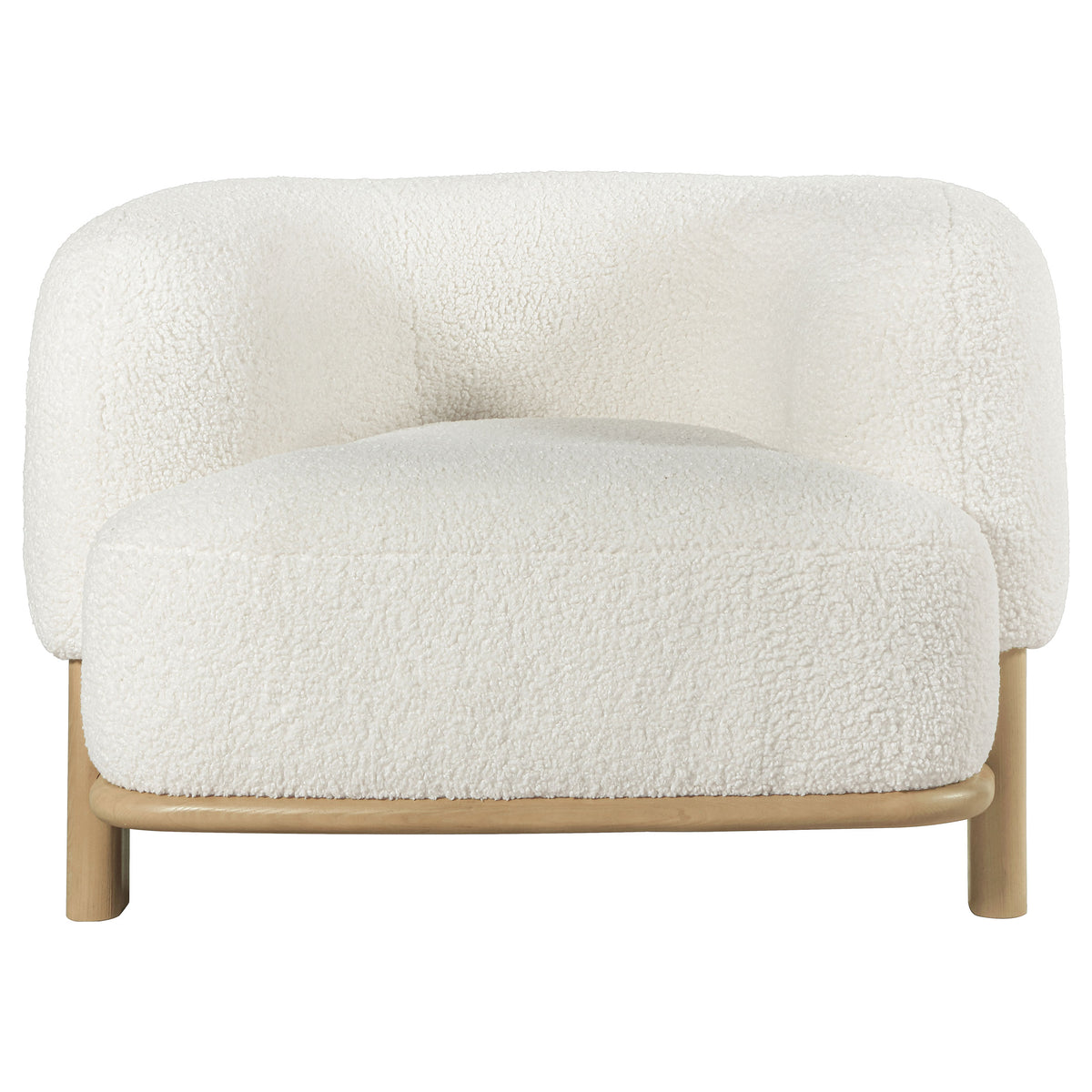 Lawler Upholstered Barrel Back Accent Chair Ivory and Natural