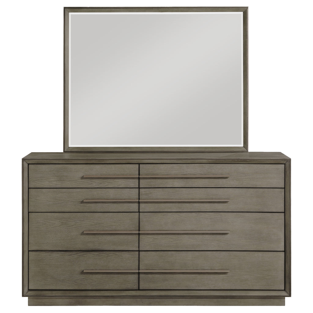 Durango 8-drawer Dresser and Mirror Taupe Oak