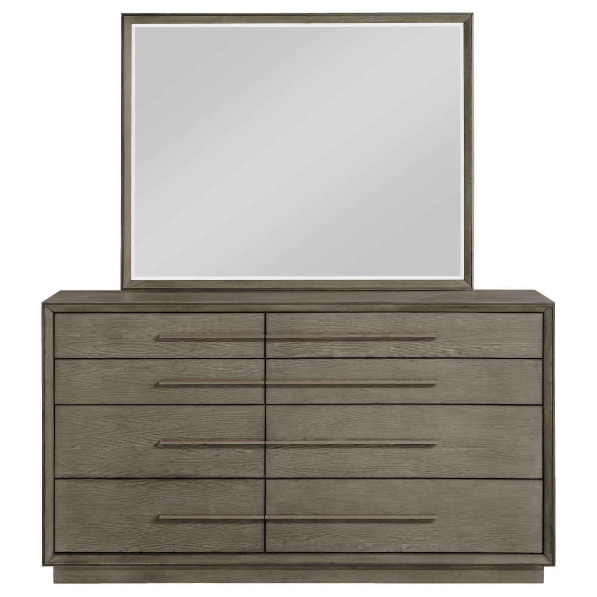Durango 8-drawer Dresser and Mirror Taupe Oak