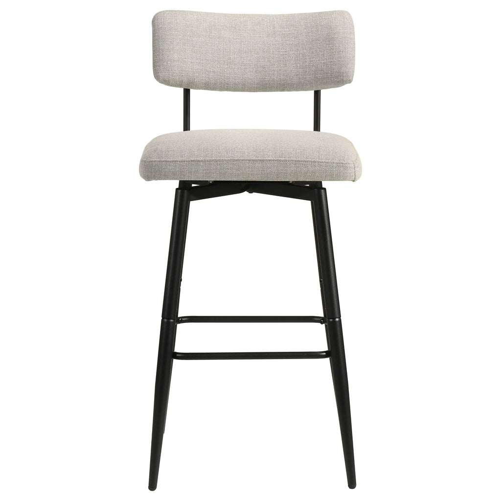 Levine Fabric Upholstered Swivel Bar Chair Cream (Set of 2)