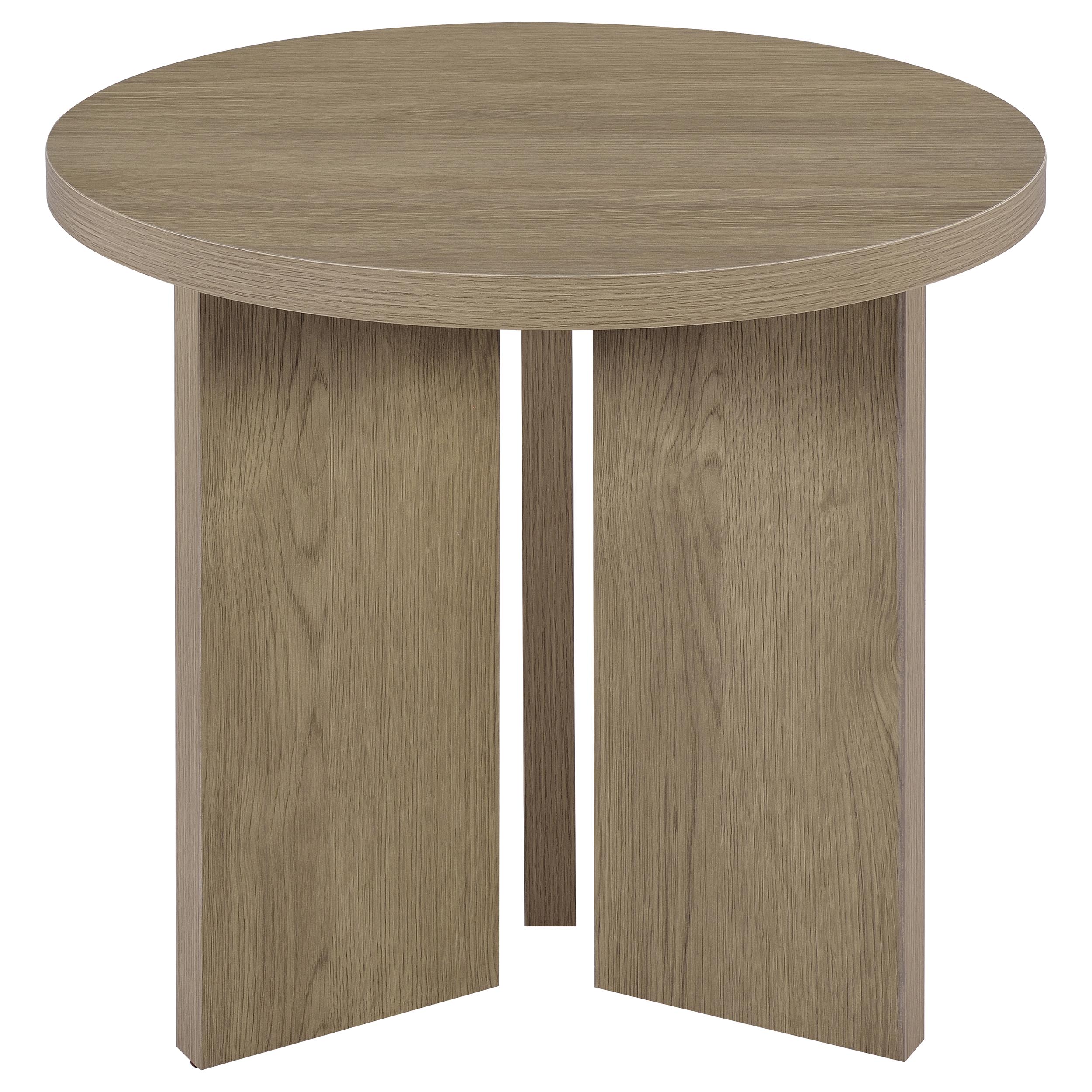 Aragon Round Panel Base End Table Latte